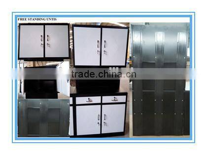 Steel kitchen cabinet with laminar flow design