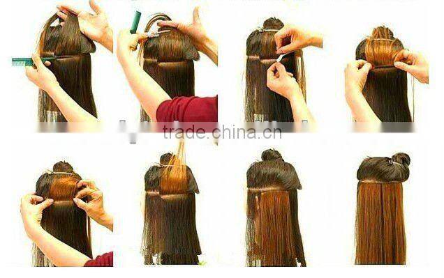 Unprocessed Virgin Brazilian Hair , PU Skin Weft Hair