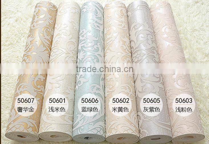 European style luxury non-woven embossment print wall paper