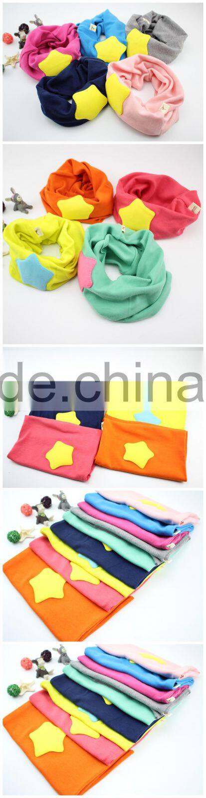 Wholesale Autumn Winter Newest Fashion Candy Color Star Pattern Kids Baby Infinity Scarf