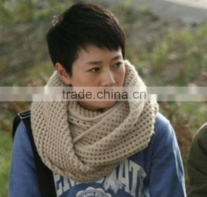 Winter Fashion Wool Knitted Women Loop Scarf