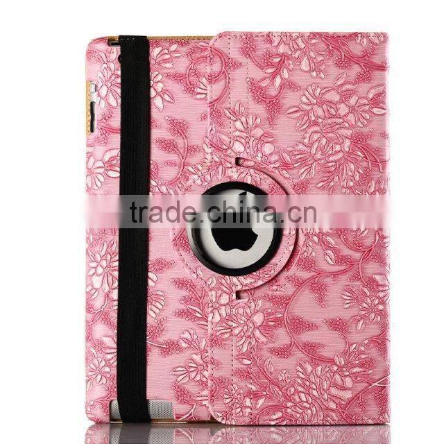 Flower 360 rotate stand leather case For iPad 6