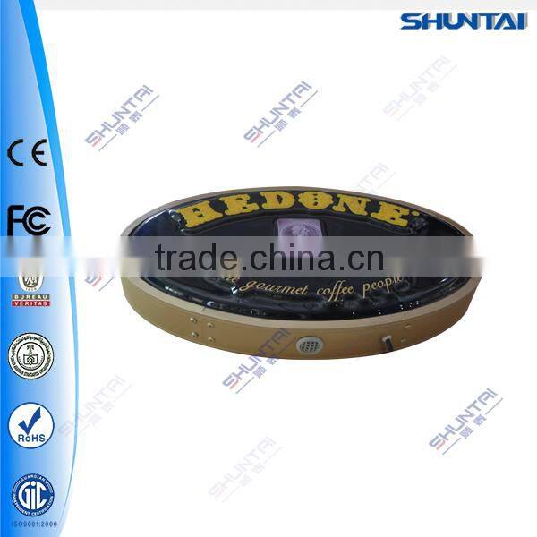 Illuminated vacuum formed outdoor wall mounted sign board