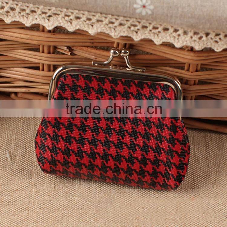 Bulk Wholesale Houndstooth Mini Leather Coin Purse