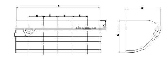 Fabricated steel elevator bucket