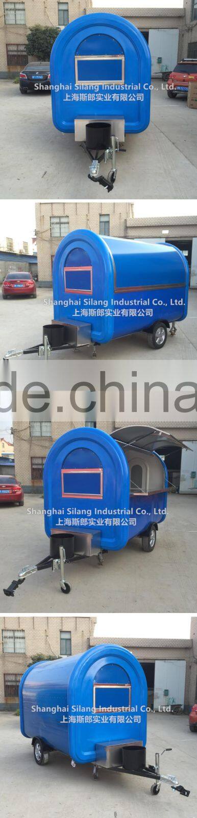 blue 7.6*5.5ft food cart beach food truck hot dog Hamburger ice cream traction cart By China's largest factory