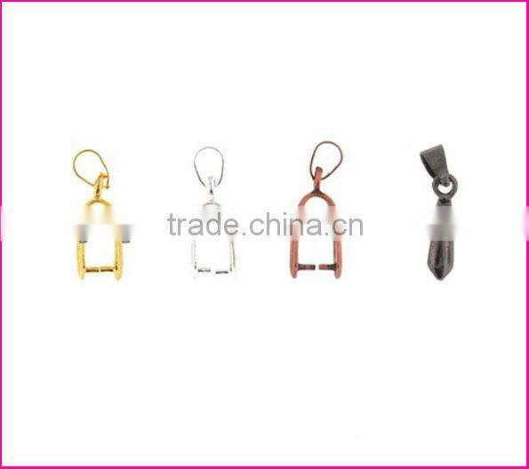 JF0759 pinch pendant clasp connectors,Silver plated pinch clip bails