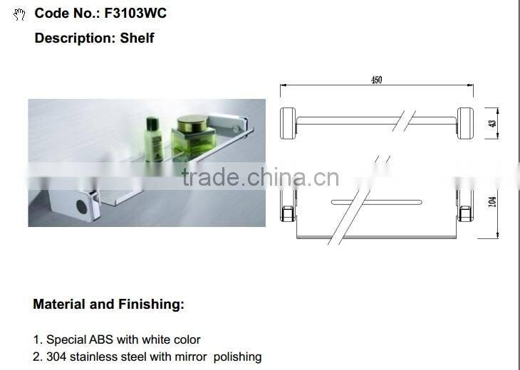 Bathroom tempered glass shelves for hotel and home decoration