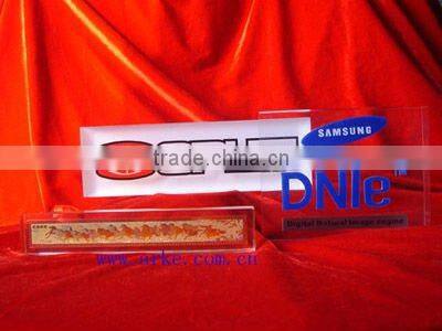 Acrylic clear paperweight with engraving letters