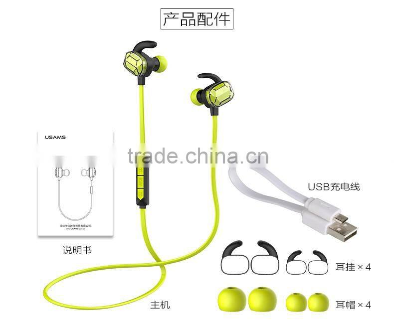 USAMS BG Bluetooth Earphone Shockproof Universal for Android/IOS System Sport Stereo in ear Headphone with Mic MT-5206
