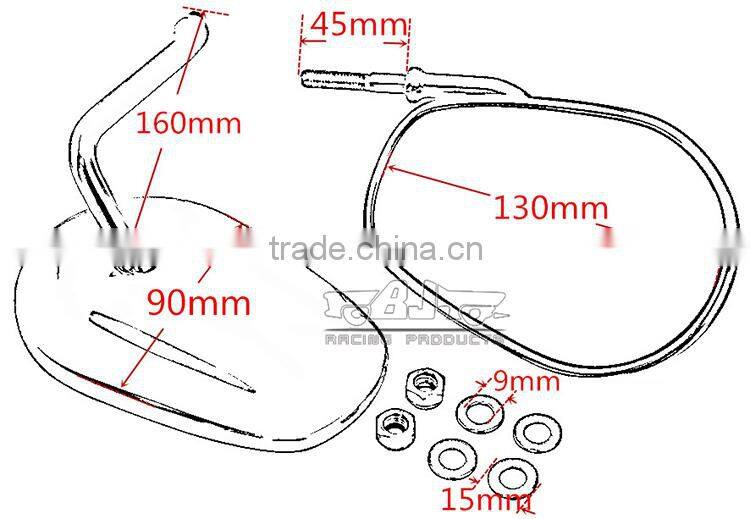 BJ-RM-062 For Harley Sportster 883 Side Mirror Motorcycle