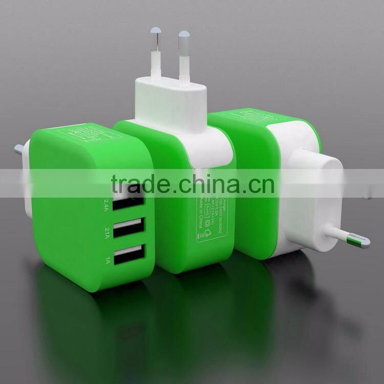 High Quality Best factory price travel charger 5V 2.1A US EU UK PLUG USB Wall Charger