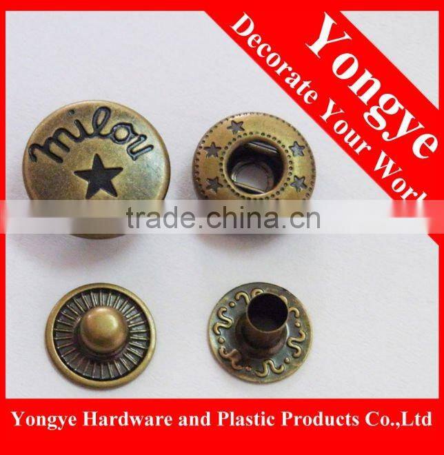 Brass press stud button