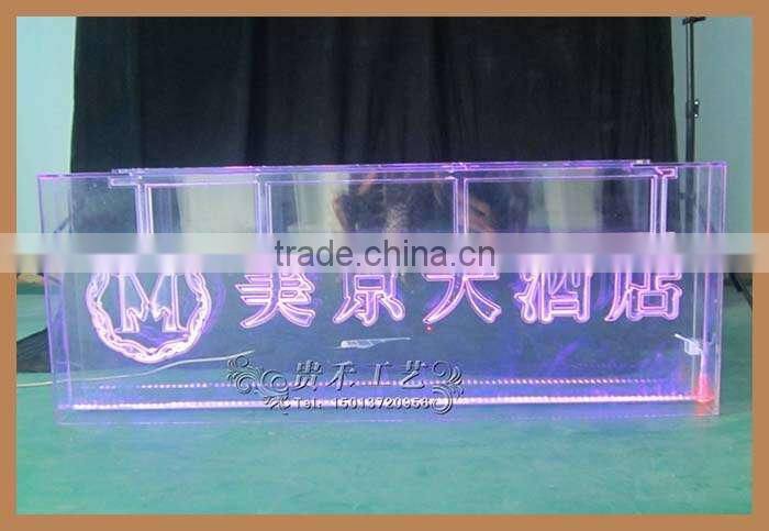 GH-IS012 clear acrylic led logo sign display edge lit acrylic signs