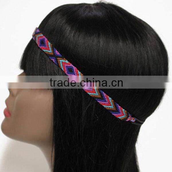 THREAD BRAIDED CHEVRON STRETCH HEADBAND FASHION HAIR JEWELRY