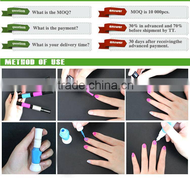 MLJ-006 Plastic, Empty Nail Art Pen for Enamel Bottle