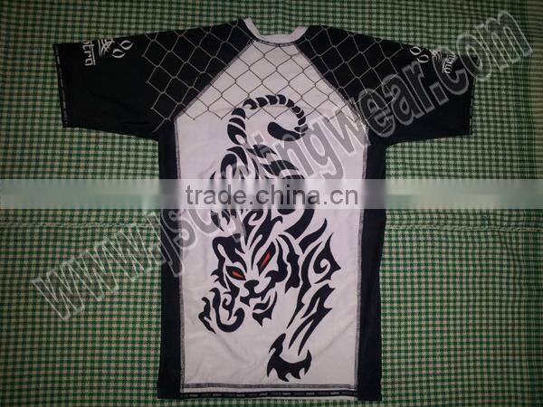 Spandex/Lycra Sublimation Printed Short Sleeve High quality Compression Shirt