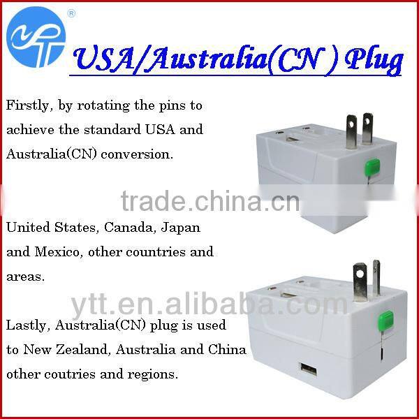Traveller Charger for UK,European,USA,AU and USB Charger with Fuse