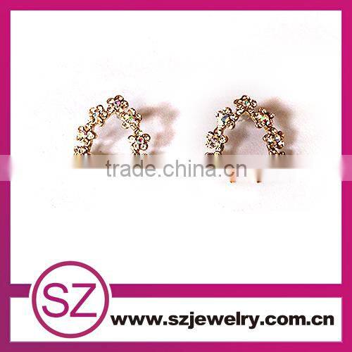 EN0064 wholesale fashion jewelry zircon micro paved heart earings alibaba china