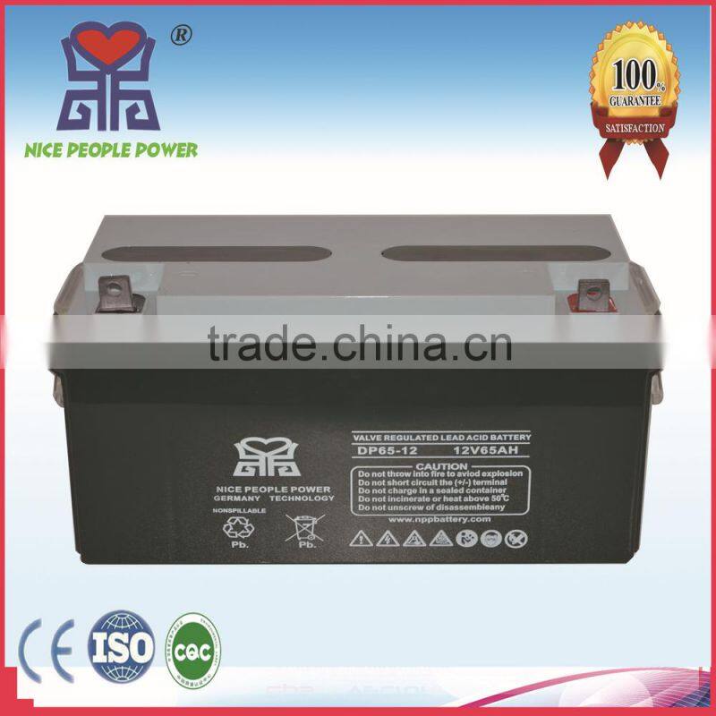 Valve Regulated Maintenance free lead acid battery 12V65 AH battery