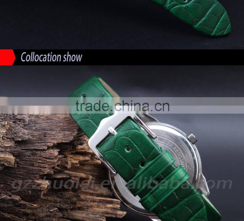 15|18mm high quality genuine alligator leather Watch Strap Wholesale 3PCS