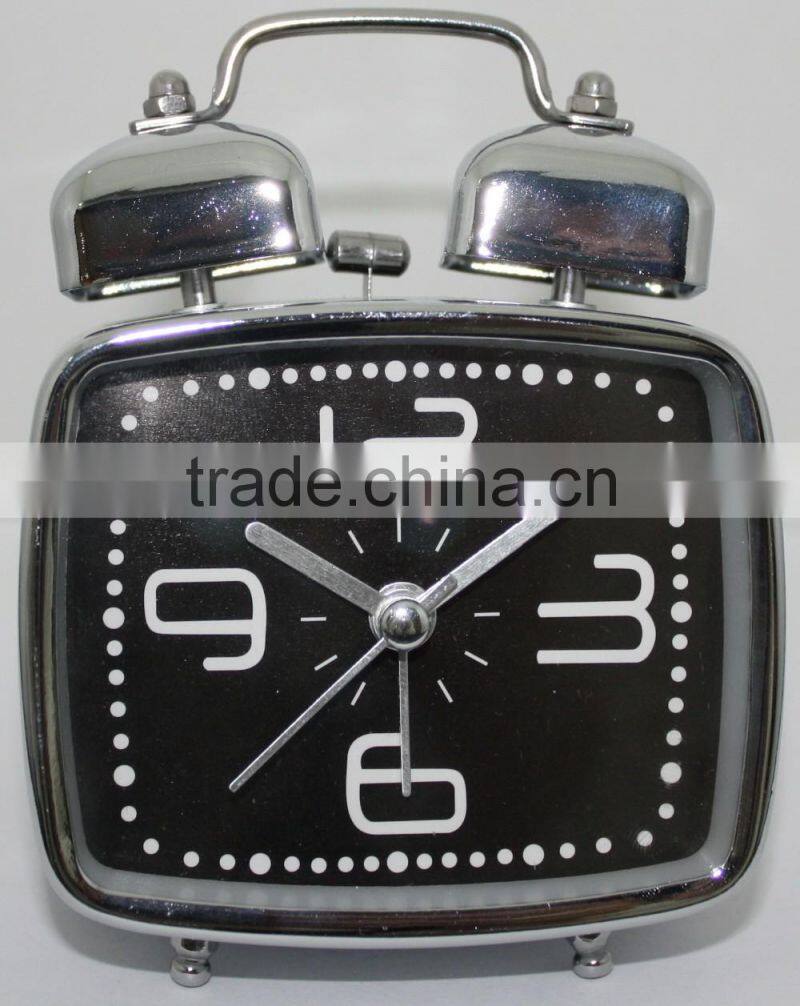 Quartz analog metal desktop table alarm clock with customized Logo