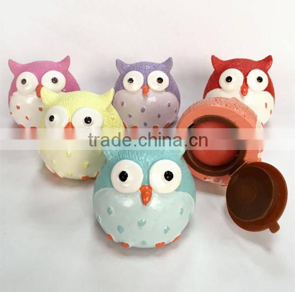 Novelty owl shape lip balm