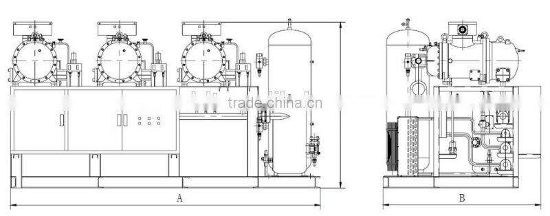 JZHLGF Semi-Hermetic Screw Compressor Air Cooled Condensing Unit in cold room for Cold, Freezer and Quick Freezing Storage Rooms