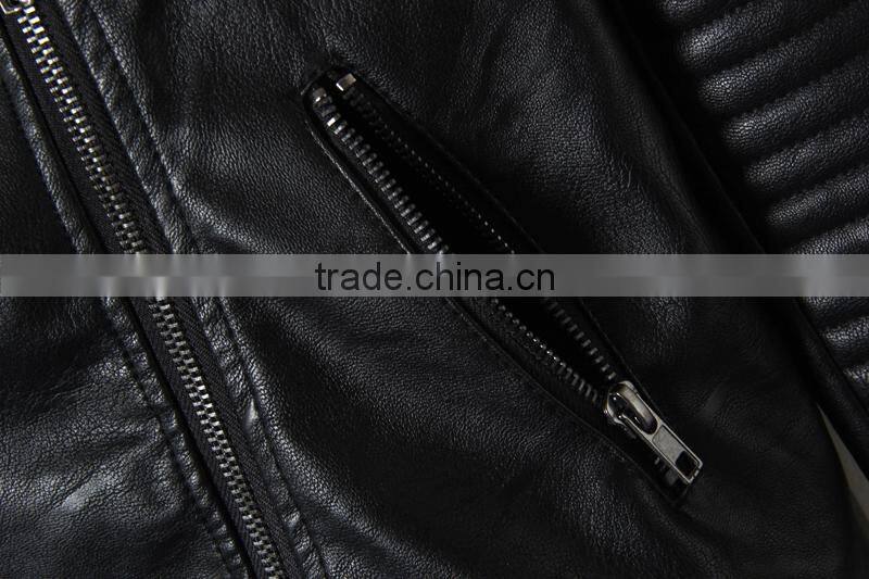 Eco-friendly most popular UK women pu leather jacket 2014 deft design jacket