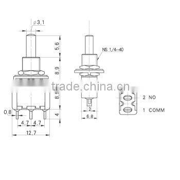 Mps mini toggle switch&sub-monentary push button switch