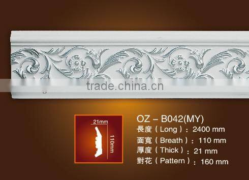 2014 hot sale pu carved cornice mouldings for home decoration