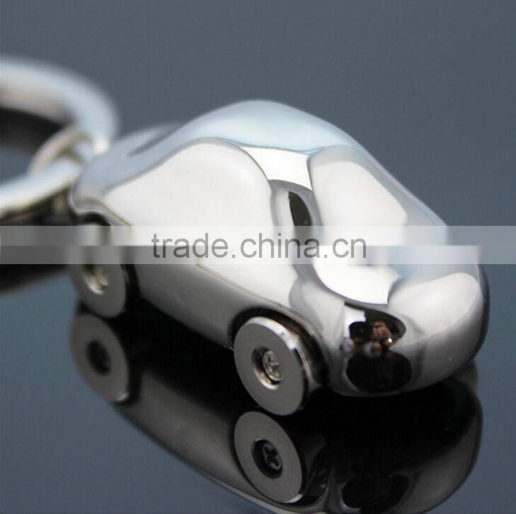 Hot sale cheap metal 3d customized car shaped keychain