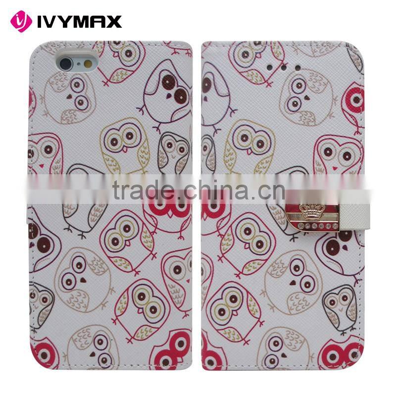 Best selling products phone leather pouch case with metal diamond buckle for apple iphone 6s mobile phone cover