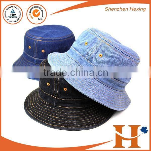 Fashion style custom bucket hat jean fishing hat leisure cap with factory price