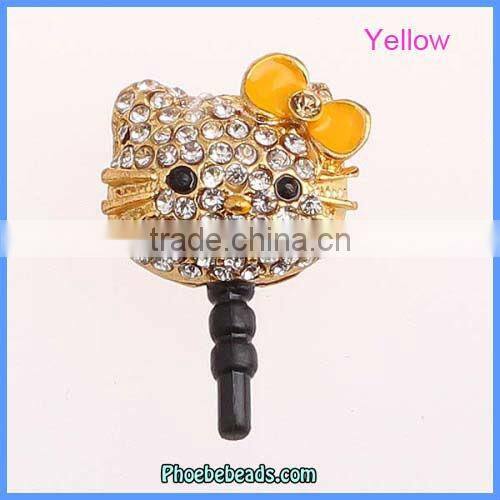 Wholesale 3.5mm Earphone Jack Dust Plug Cell Phone Headphone Dustproof Ear Cap Hello Kitty For Iphone Ipad MDP-M06D
