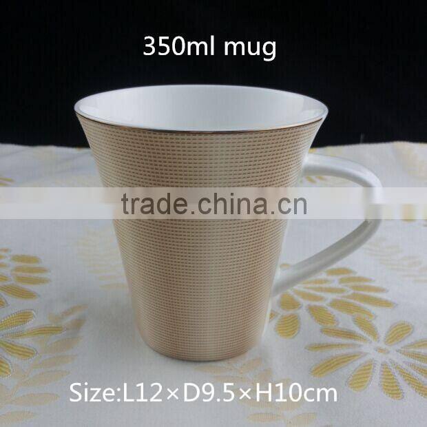 350ml gloden color mug cup and saucer