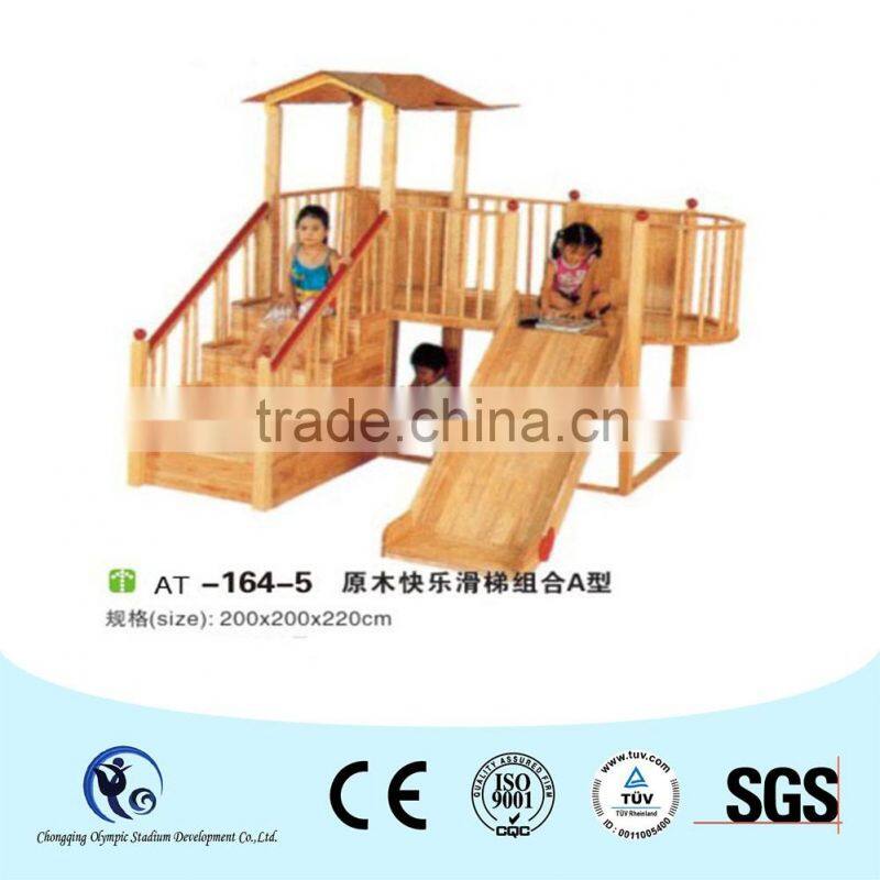 Home Install Wooden Slides for Family Use Made of Log