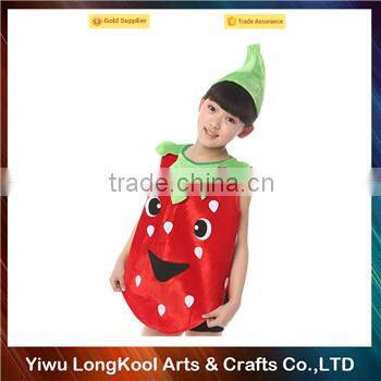 Best selling high quality kids halloween strawberry cosplay costume fruit costume for party