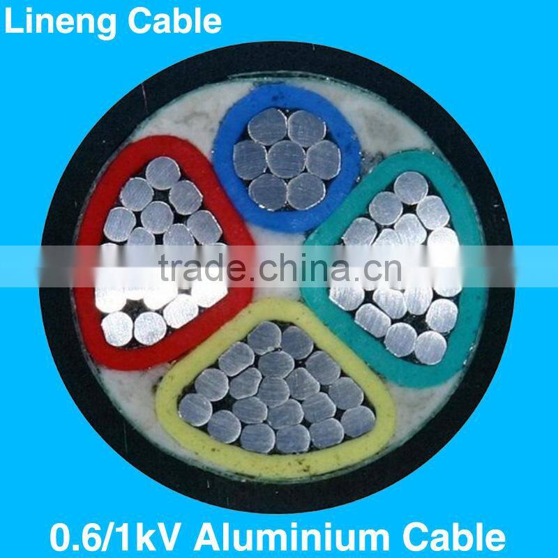 Hebei Lineng Low Voltage 4 Core Aluminium Cable 4 Core 35mm2 Red Yellow Blue Green Pvc Insulated Power Cable