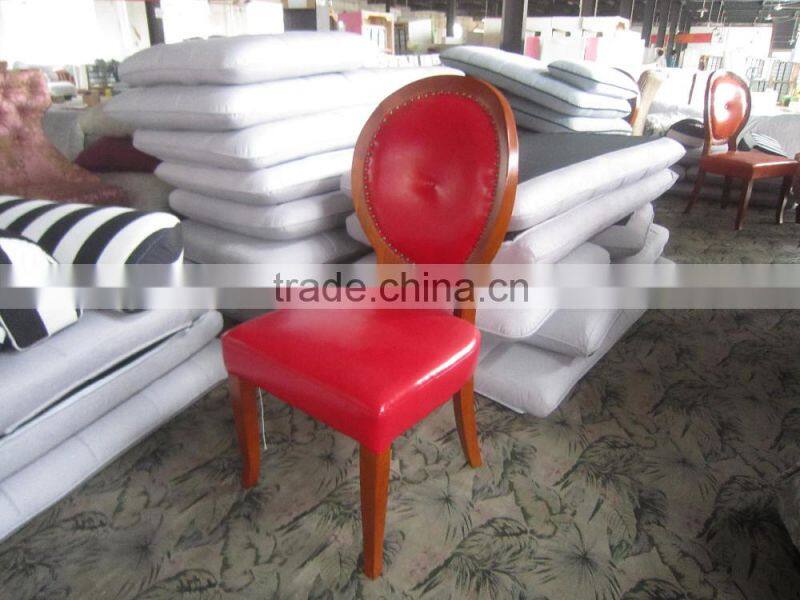 Glossy Leather Antique Dining Chair for Family