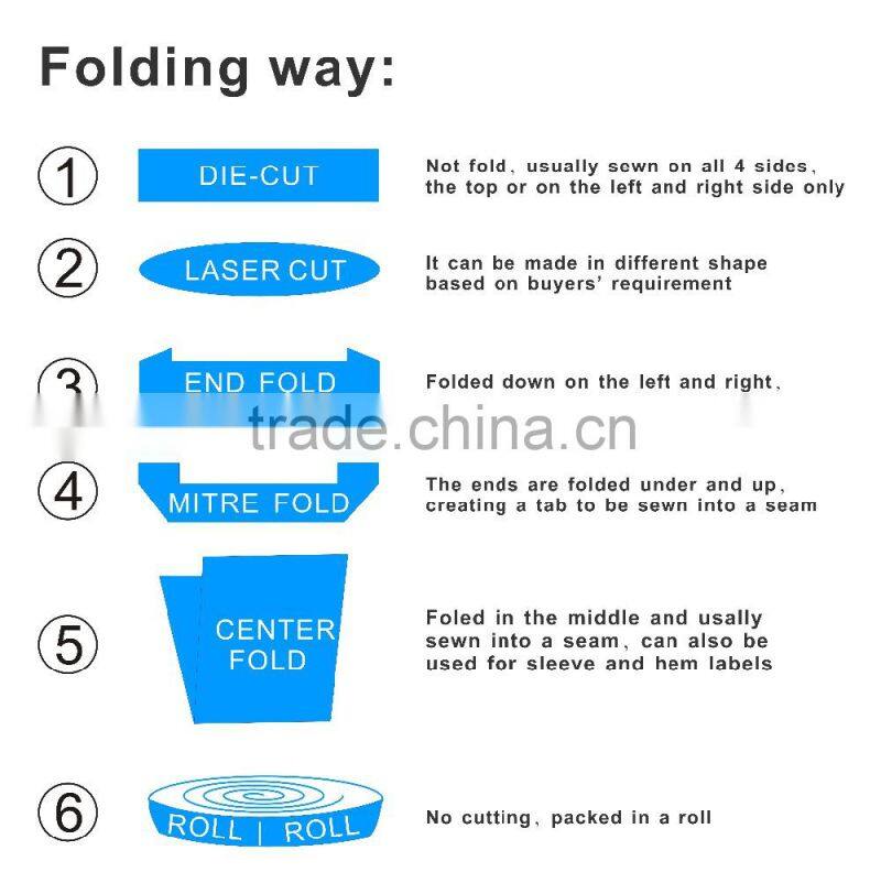 cheap woven labels low minimum quantity for woman garments