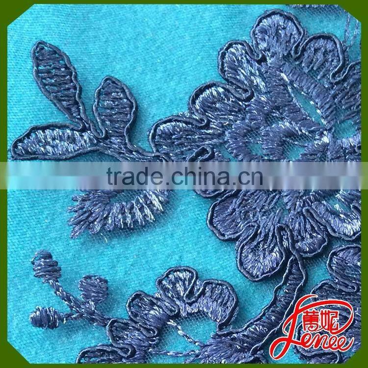 HOT SALE COLORED EMBROIDERY DESIGN WITH ACC FOR GIRL PARTY DRESS