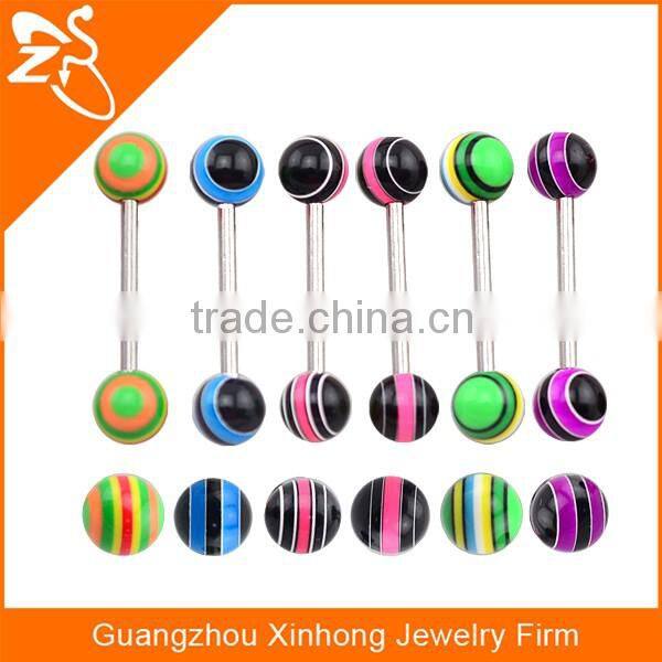 2016 fashion acrylic ball barbell tongue fake magnetic piercings body jewelry