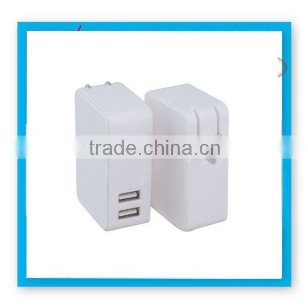 new product 4.2A output Dual USB Wall Travel Foldable Compact Charger with US plug