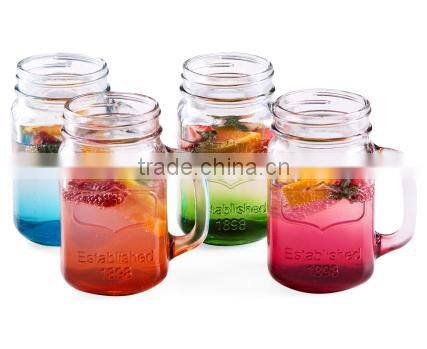 Colored 400ml Bulk Glass Mason Jars Drinking Glass For Wedding