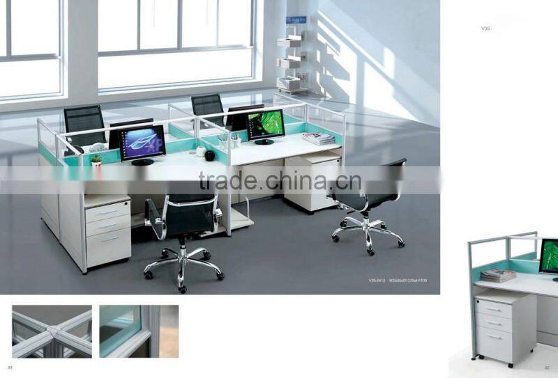 Newest design cheap four people workstation furniture,factory computer workstation furniture