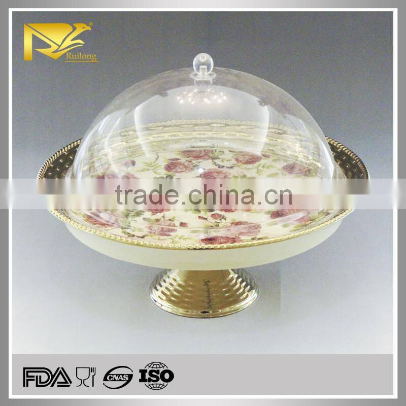 china supplier cake decoration gold wedding cake stand, cake stand with lid