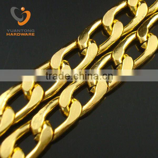 4mm Thickness big curb chain yellow color 31.1*24.8mm