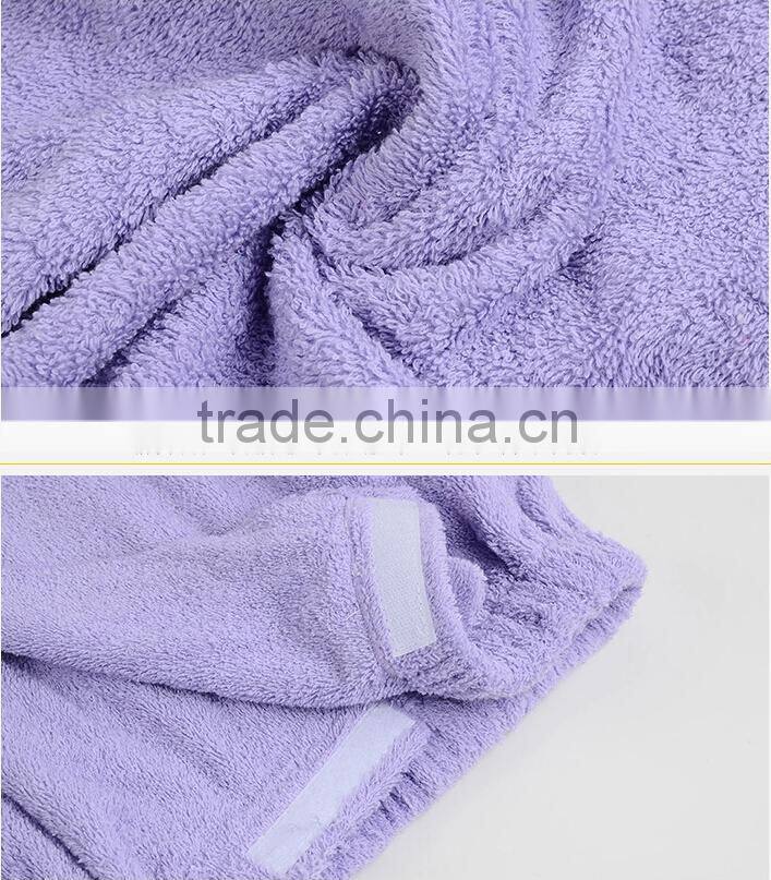 Cotton terry material girl towel dress with bowknot terry cloth girl towel skirt