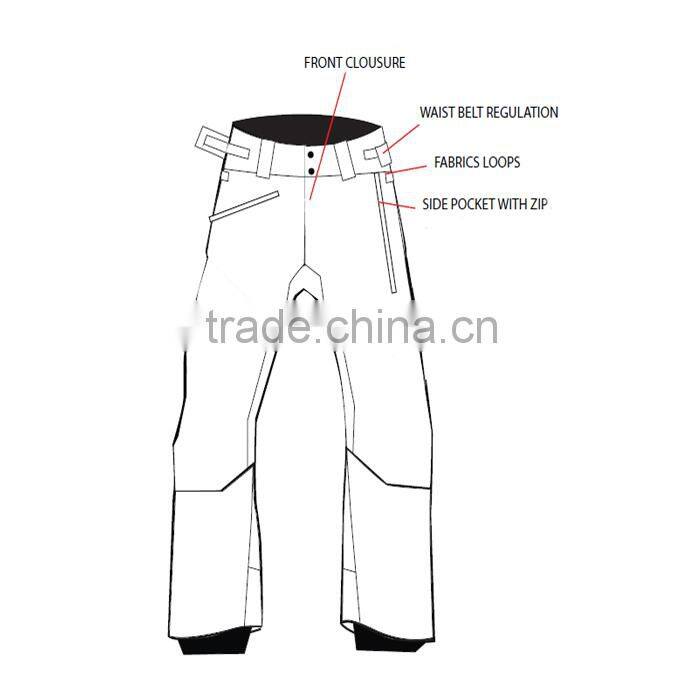 2016 New Design Mens Padded Ski Pants